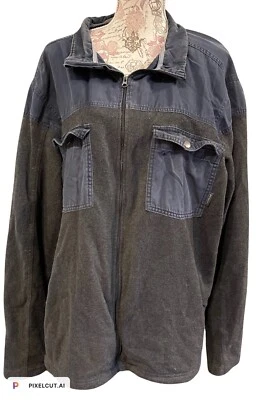 Colombia Men's Gray Fleece & Canvas Double Pocket Jacket Size 2X - Image 1 of 4