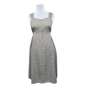 Lucina Womens M Grey Zip Front Tank Pinafore Dress Tie Back Waist Japan - Picture 1 of 11