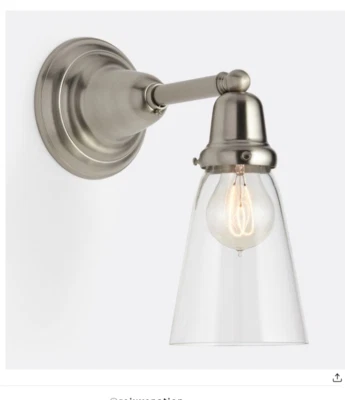 Rejuvenation Rose City Brushed Nickel Wall Sconces  with shades: 3 Available - Image 1 of 3