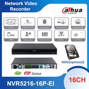 Lote Grabadora de Video en Red Dahua 16CH NVR-5216-16P-EI 16PoE 32MP 2HDDs WizSense - Imagen 1 de 12