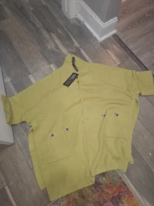 MarlaWynne Women's Kimono Knit Sweater Jacket Coat Relax Mature Green Size M Db7 - Picture 1 of 4