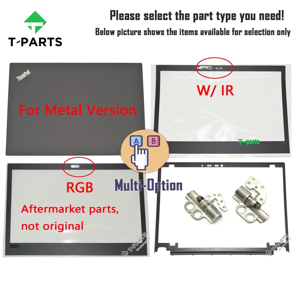 01AX955 Nuevo para Lenovo Thinkpad T480 A485 Lcd Cubierta Tapa Trasera MG+Bisel+Bisagras Lote Foto 1 de 1