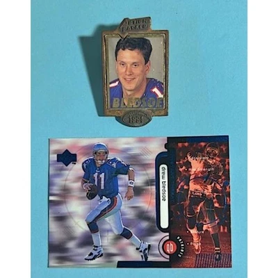 Tarjeta de amenaza constante 1998 UD Patriots Drew Bledsoe #Ct-11 y '94 AP 3-D pin foto Foto 1 de 2