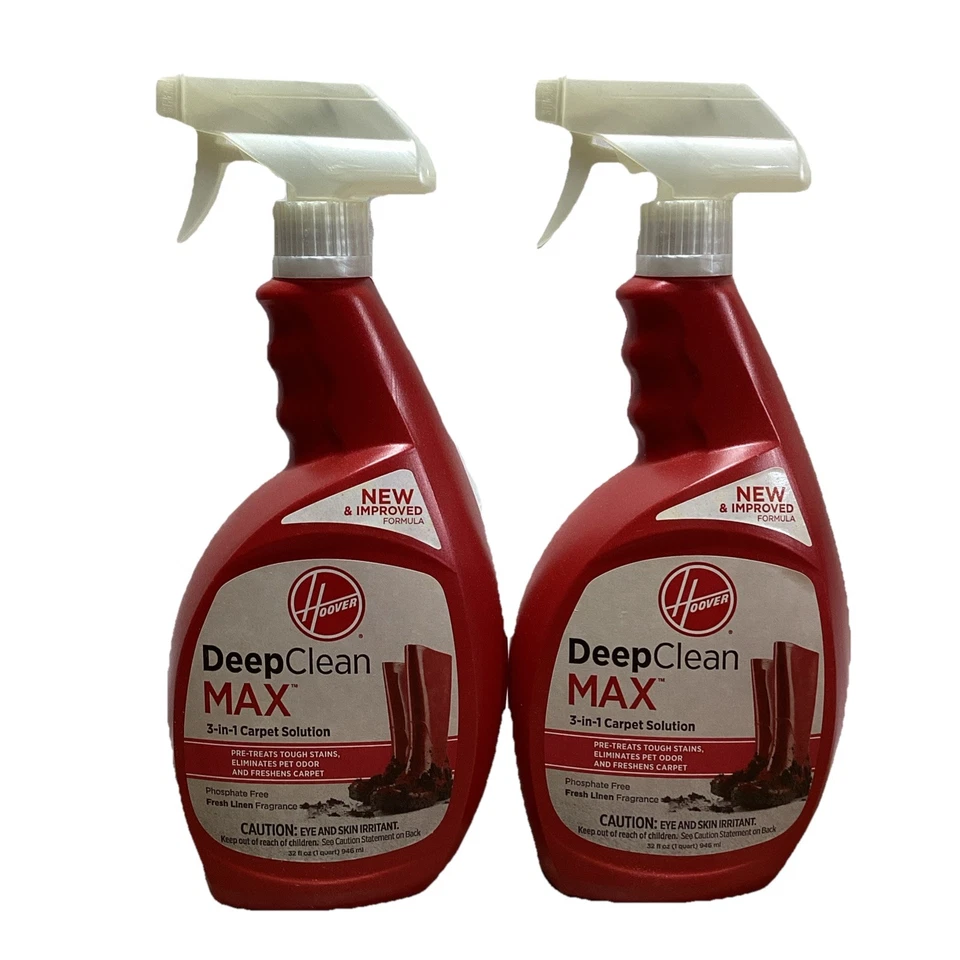 (2) Solución para alfombras Hoover Deep Clean Max 3 en 1 32 oz spray aroma a lino fresco Foto 1 de 1