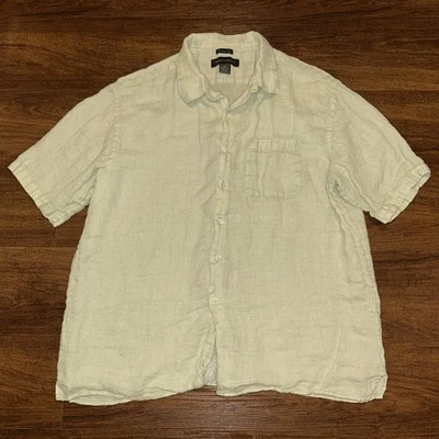 Banana Republic Linen Shirt Men’s Size XL Lime Green Irish Linen - Image 1 of 4
