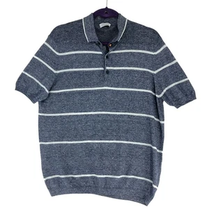 Suéter Polo Heritage Para Hombre M 50 Azul Marino Blanco Rayas Manga Corta Tejido Informal - Imagen 1 de 19