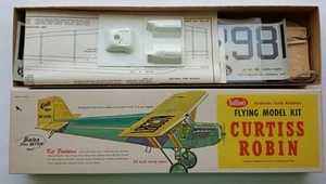 ORIGINAL VINTAGE GUILLOWS CURTISS ROBIN BALSA FLYING MODEL SCALE AIRPLANE KIT - Picture 1 of 11
