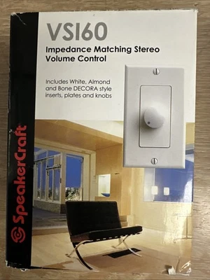 SPEAKERCRAFT VS160 Impedance Matching Decora Stereo Volume Control White New - Image 1 of 4