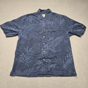 Camisa Jamaica Jaxx Hawaiana Seda Para Hombre Mediana Azul Tropical Botón Manga Corta - Imagen 1 de 8
