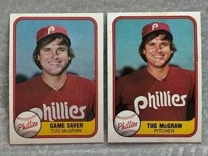 (2) 1981 Fleer TUG MCGRAW Phillies "Game Saver" Error & Corrected Cards #7 - Bild 1 von 2