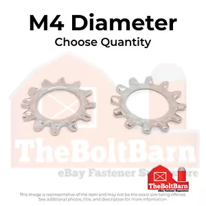Arandelas externas de bloqueo de dientes de acero inoxidable M4 A2-70 (elige la cantidad) - Imagen 1 de 7