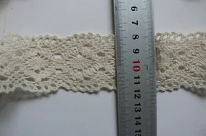 Cluny Cotton Lace CREAM 40-45mm wide 6Metre Lengths - Insert ft260 Sunrise CLUNY - Picture 1 of 3