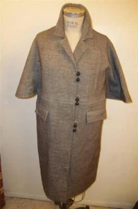 Vintage 40er-50er schwarz-weiß Tweed Cape Ärmel Mantel hand tailliert LAZARUS - Bild 1 von 12