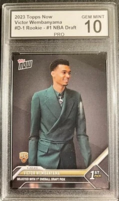 Victor Wembanyama 2023 Topps Now #D-1 #1 Draft Rookie - Graded PRO GEM MINT 10 - Image 1 of 2