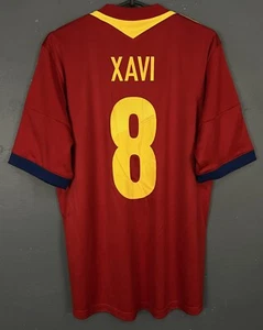 MEN'S XAVI #8 SPAIN 2012/2013 HOME SOCCER FOOTBALL SHIRT JERSEY MAILLOT SIZE M - Picture 1 of 17