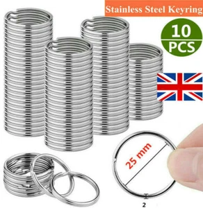 10Pcs 25mm 316 Stainless Steel Key Rings Heavy Duty Split Rings scuba gear-UK - Picture 1 of 13