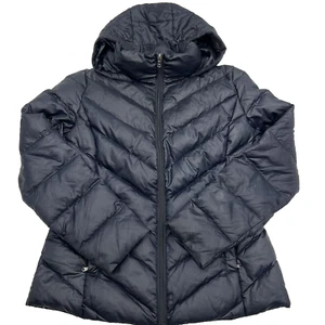 Lauren Ralph Lauren Quilted Down Coat Women’s Small Hooded Packable Jacket Black - Picture 1 of 6