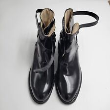 Handmade Leather Mens Size 9 Tufgum Soles Black Patent Leather Boots Made In USA