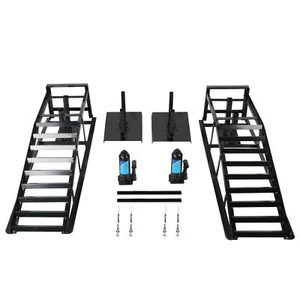 2PCS Heavy Duty Auto Car truck Service Ramp Lift Hydraulic elevator 5 Ton Black - Picture 1 of 9
