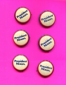 PRESIDENT RICHARD NIXON BUTTONS LOT 6 1968 PRESIDENTIAL CAMPAIGN BUTTON - Picture 1 of 1