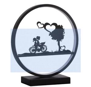 13in H Girl & Boy on Bicycle LED Accent Table Lamp ORE International HBL2155 - Picture 1 of 3