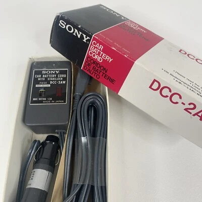 Cable de batería de coche Sony de colección con estabilizador para transistor TV, DCC-2A, caja abierta NOS Foto 1 de 4