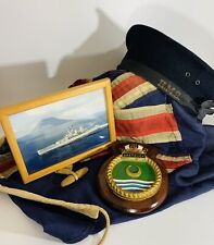 Vintage Royal Navy Ships Crest & framed Photo of HMS Arethusa
