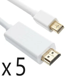 5 Pack 10ft Mini DisplayPort DP to HDMI Converter Adapter Cable fits Thunderbolt - Picture 1 of 2