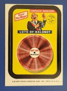 75 WACKY PACKAGES SERIES 14 TRI-FOLD OSCAR MAYOR BOLONEY  @@ VERY RARE @@