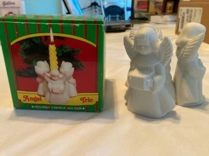 angel trio candle holder, ceramic, single candle, box and original packaging - Picture 1 of 4