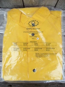 New PVC/Polyester Rain Coat w/ Detachable Hood Flap Pockets Raincoat Size XL - Picture 1 of 3