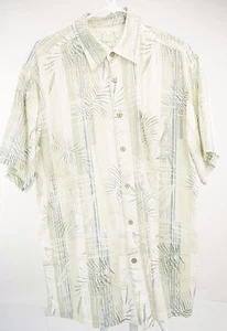 Bamboo Fabric Mens Green Bamboo Button Down Short Sleeve Size Large  - Picture 1 of 5