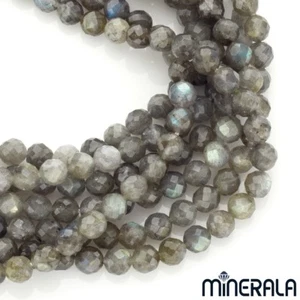 [WHOLESALE] NATURAL LABRADORITE GEMSTONE 8mm ROUND FACETED BEADS 15" STRAND - Picture 1 of 2
