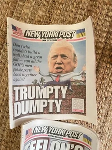 Donald Trump Collectable Trumpty Dumpty New York Post Newspaper full paper - Picture 1 of 2