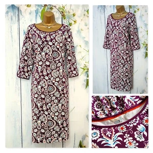 BODEN FLORRIE DRESS Size 18 L , Purple Paisley Jersey Cotton with Pockets - Picture 1 of 13