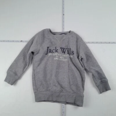 JACK WILLS Sudadera Pequeña 3-4 Años Gris Niños Pullover Jumper - Imagen 1 de 4
