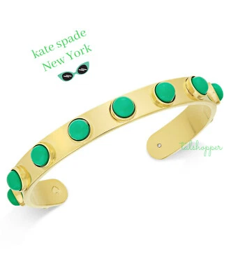 Brazalete Kate Spade New York Moderno Clásico Verde Etiqueta A lo largo $58 Nuevo con Etiquetas + Bolso Foto 1 de 4