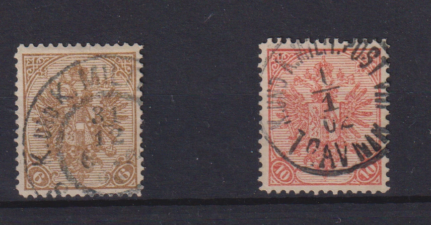 Österreich B&H Bosnien Nr. 14, 15 A y, geripptes Papier, gestempelt - Imagen 1 de 1
