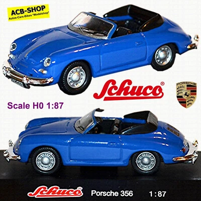 Porsche 356 B Cabrio Roadster 1959-63 Blu 1:87 Schuco 21926 - Immagine 1 di 4