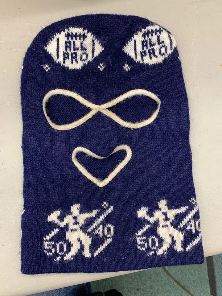 vintage stocking Hat Face mask ski retro tuque All Pro Football - Image 1 of 3