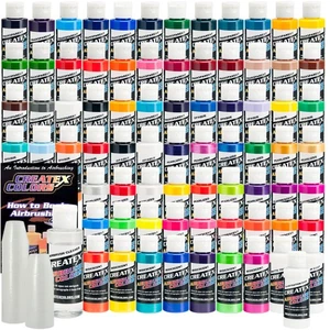 74 COLOR CREATEX PAINT SET-Airbrush-Hobby-Art-Craft-Car - Picture 1 of 1