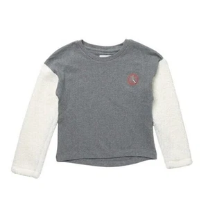 Pullover Harper Canyon Niñas Manga Sherpa Bloques de Color en Gris Marfil Paz Pequeño - Imagen 1 de 3