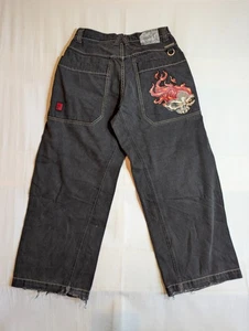 Vintage JNCO Jeans Men's Wide Leg Flame Baggy Skater Hip Hop Denim 100% Cotton - Picture 1 of 13