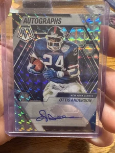 Tarjeta autógrafa mosaico Ottis Anderson 2023 de los Gigantes Prizm azul blanco #AM-OA SP automática - Imagen 1 de 4