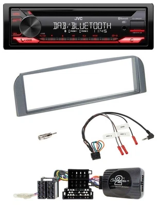 JVC CD DAB USB Bluetooth Lenkrad Autoradio für Alfa 147 GT 2007-2010 anthrazit - Bild 1 von 4
