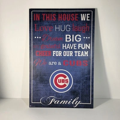 Chicago Cubs 16x26 Wood Sign - Image 1 of 4