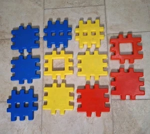 1984 Vintage Little Tikes 8" x 8" Inch Waffle Blocks Lot Of 11 Pieces - Picture 1 of 2