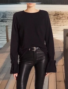 PAIGE Sweatshirt Damen L CALANDRA Baumwolle Rundhals Schlagärmel Freizeit Witchy - Bild 1 von 18