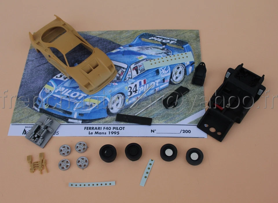 KC' Voiture Ferrari F40 Le mans 1995 Pilot Alding collector 1/43 Heco resine - Photo 1/1