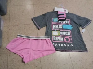 Nwt FRIENDS WOMENS SLEEP SET. 3 PC SHORT SET XS S - Picture 1 of 1
